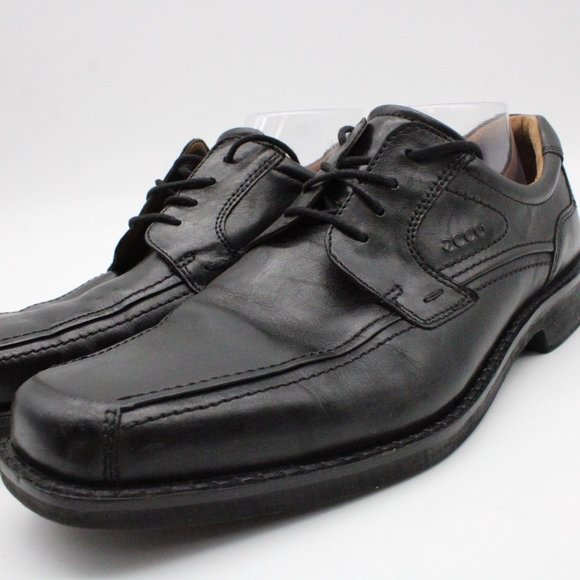 ECCO Seattle Oxfords Shoes Men Black Leather Lace Up Bike Toe Genuine Leather 46 - Picture 3 of 10
